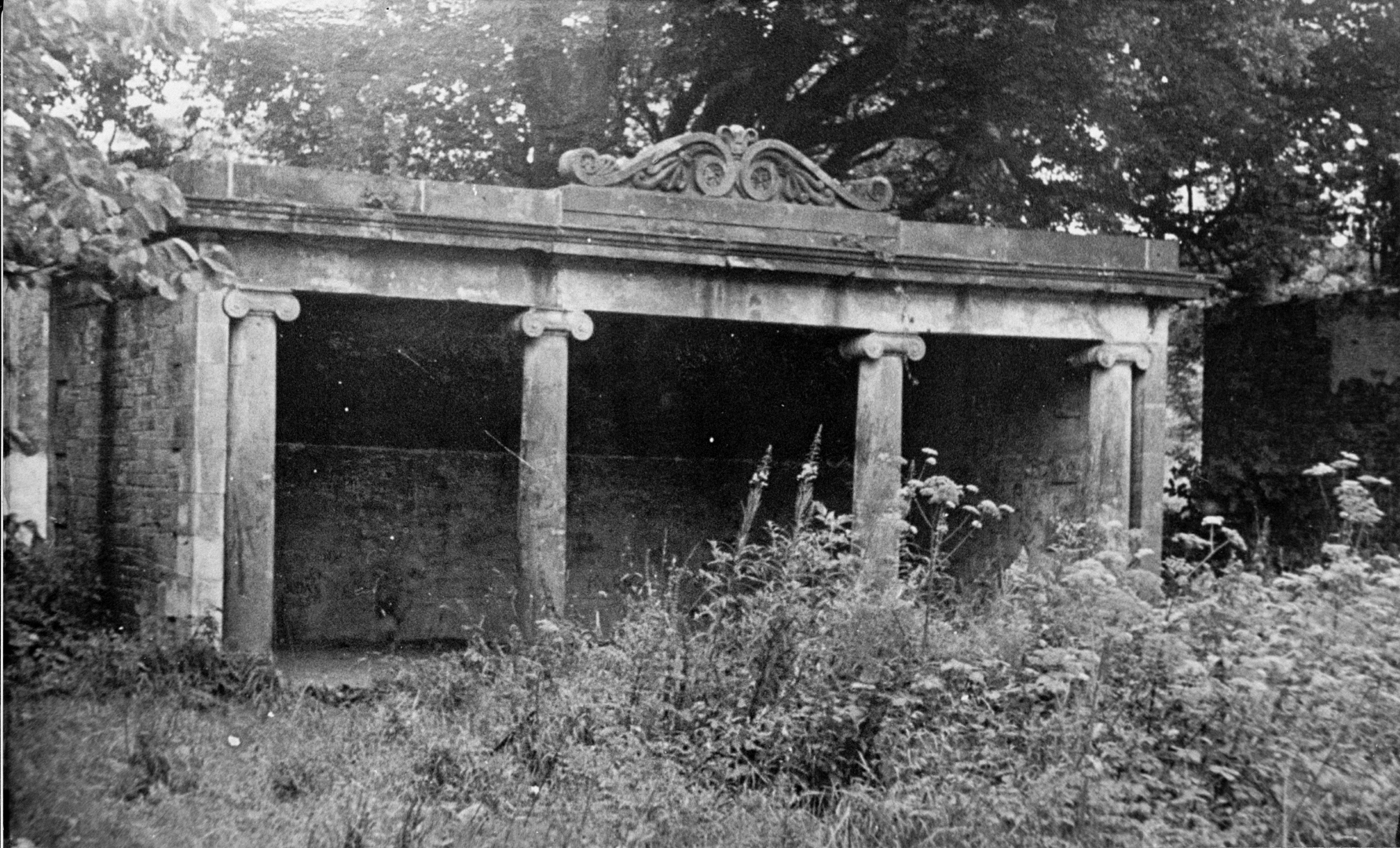 Netherhall garden portico room unkempt and disused
