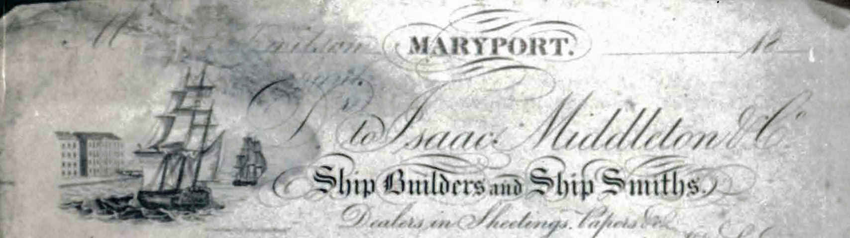 Advert Isaac Middleton Ship Builders and Ship Smiths 1820 1860