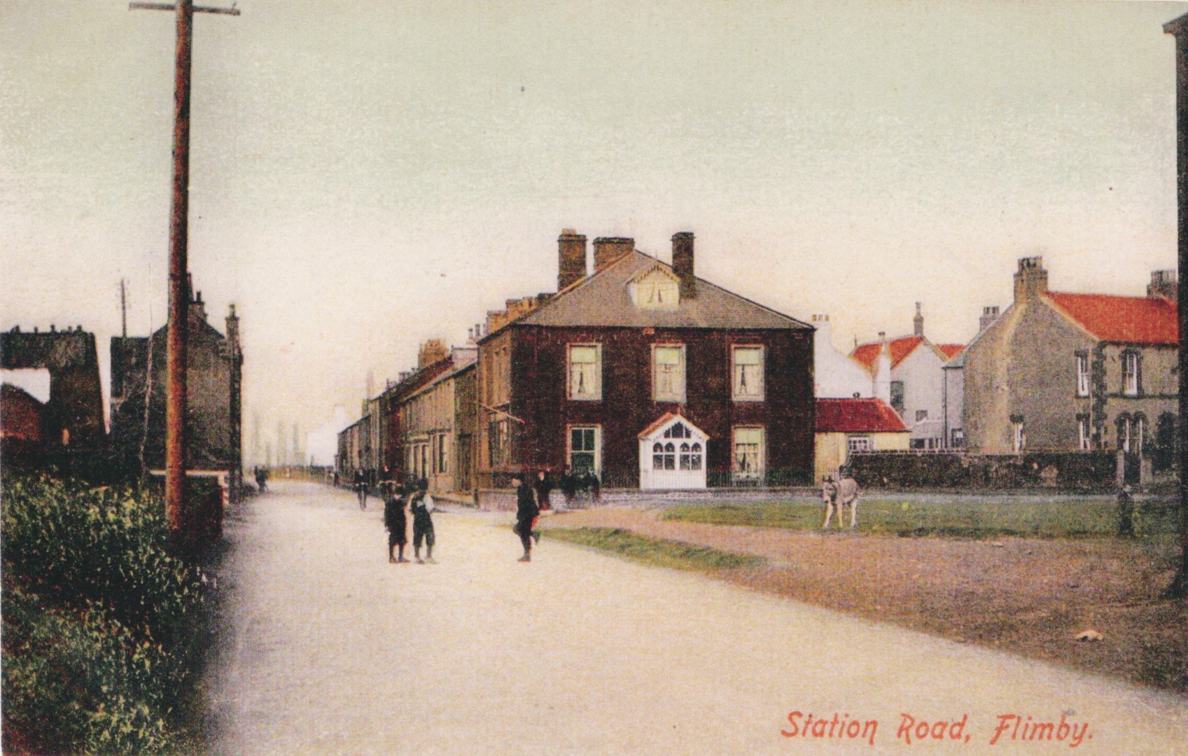 Flimby Station Road With Donkey Colourised