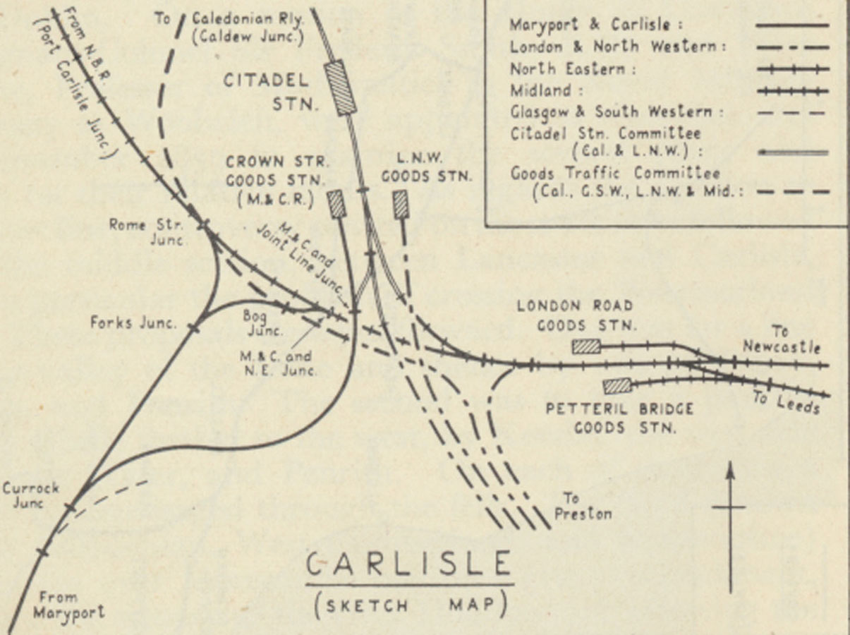 Map Carlisle Rail Junction Route Of Maryport And Carlisle Railway