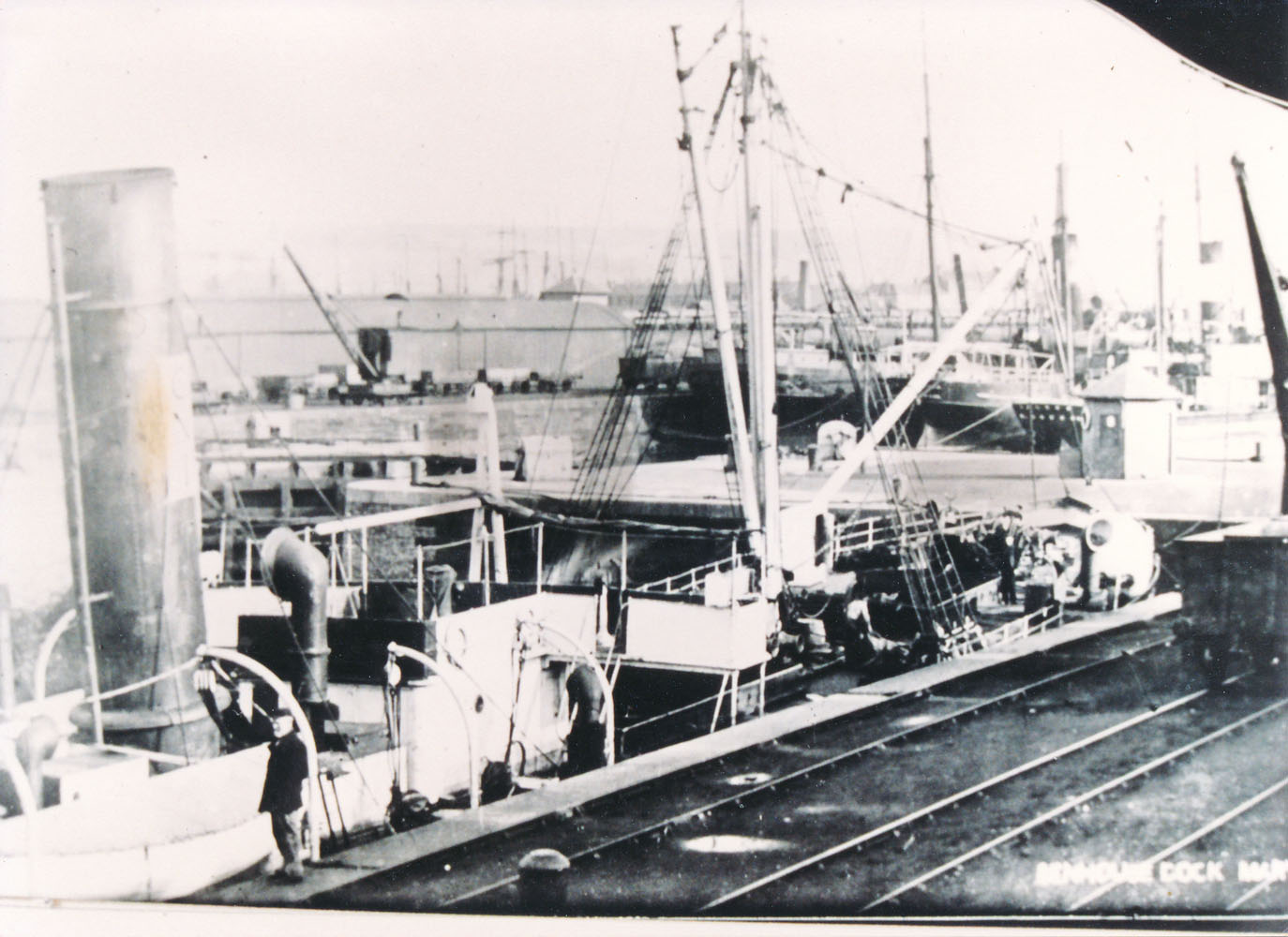 Maryport Harbour Senhouse Dock Entrance Railway And Sailing Mast