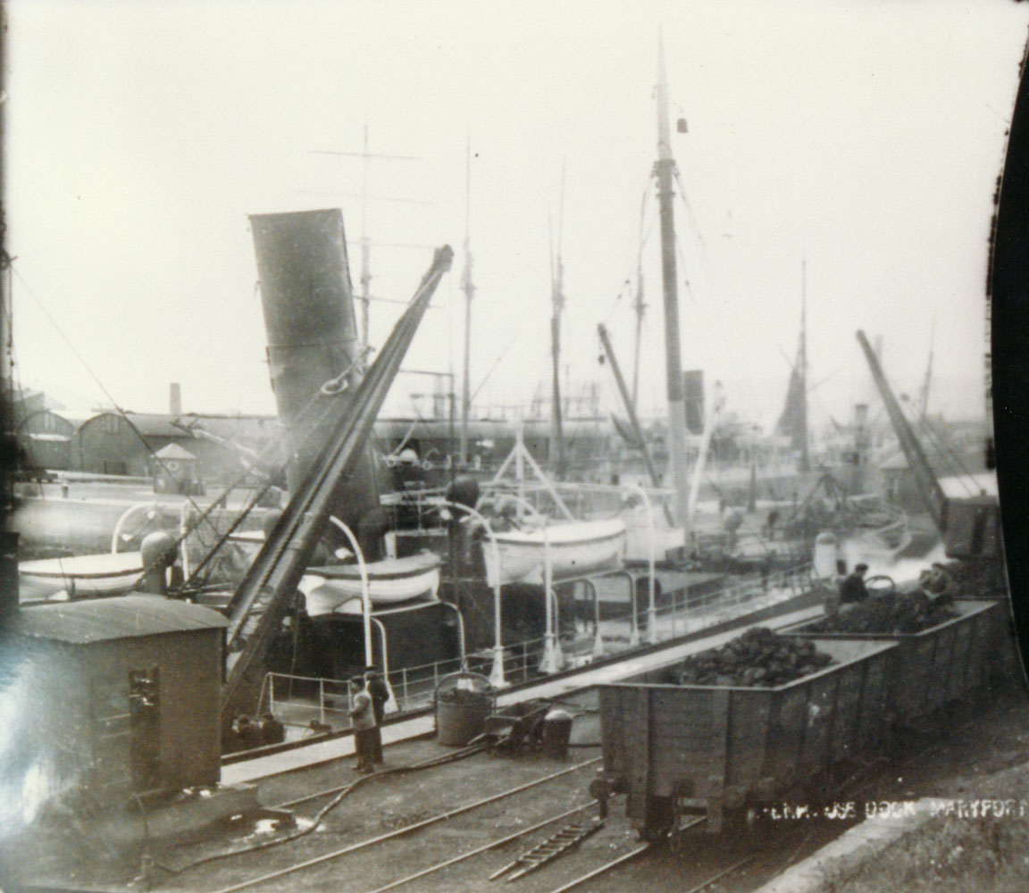 Maryport Harbour Senhouse Dock Sail And Steam Coal Cranes Taken