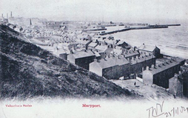 Maryport Harbour From Brow Street Methodist Church With Dredger And Factory Chimneys