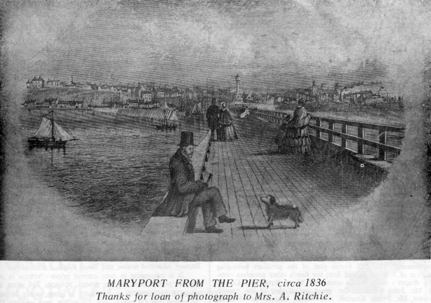 Maryport Harbour From Pier Looking To Town Ritchie 1836