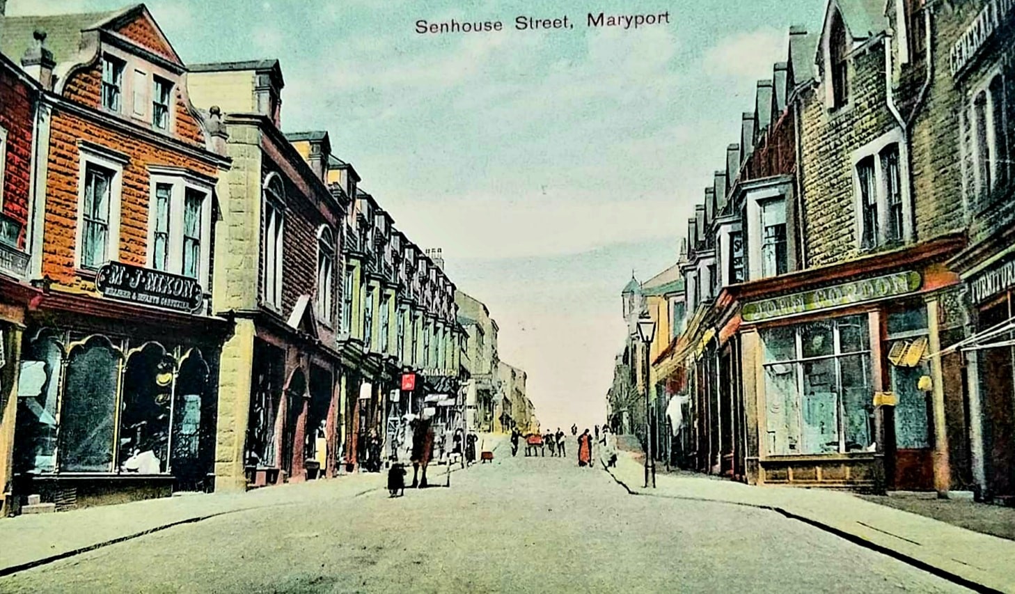Senhouse Street hand tinted postcard
